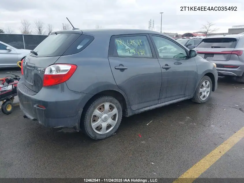 2T1KE4EE4AC035492 2010 Toyota Matrix Xr