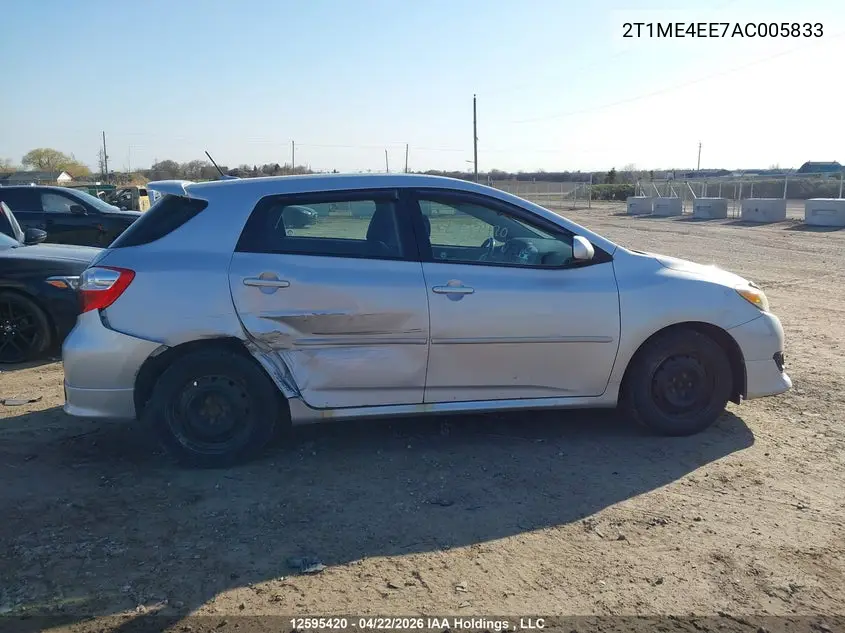 2010 Toyota Matrix Xrs VIN: 2T1ME4EE7AC005833 Lot: 12595420