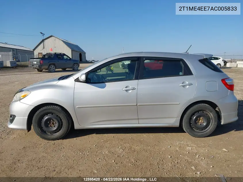 2010 Toyota Matrix Xrs VIN: 2T1ME4EE7AC005833 Lot: 12595420