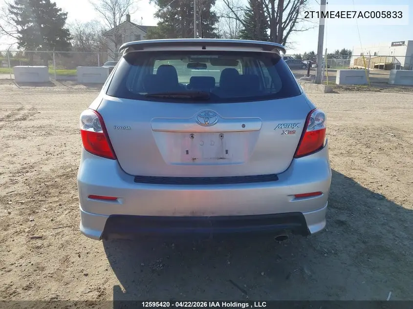 2010 Toyota Matrix Xrs VIN: 2T1ME4EE7AC005833 Lot: 12595420