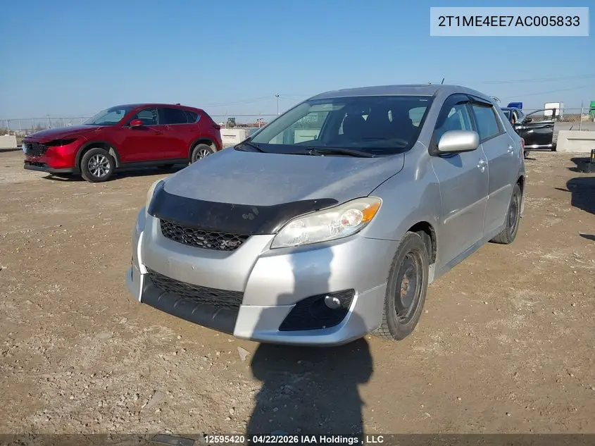 2010 Toyota Matrix Xrs VIN: 2T1ME4EE7AC005833 Lot: 12595420