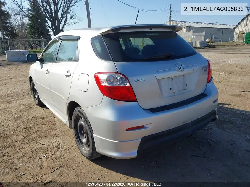 2010 Toyota Matrix Xrs VIN: 2T1ME4EE7AC005833 Lot: 12595420