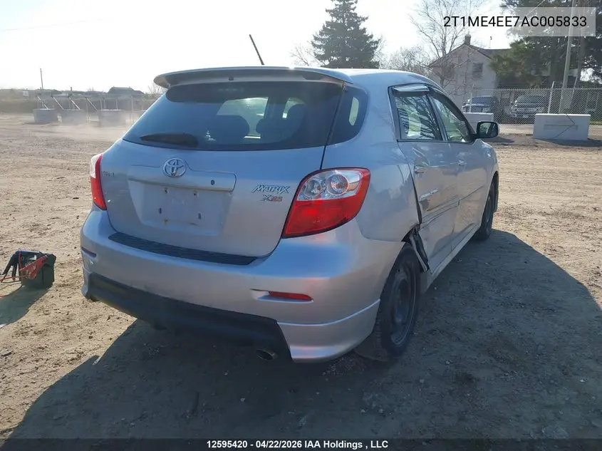 2010 Toyota Matrix Xrs VIN: 2T1ME4EE7AC005833 Lot: 12595420