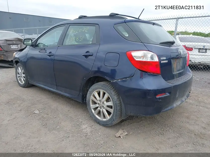2010 Toyota Corolla Matrix VIN: 2T1KU4EE0AC211831 Lot: 12622072
