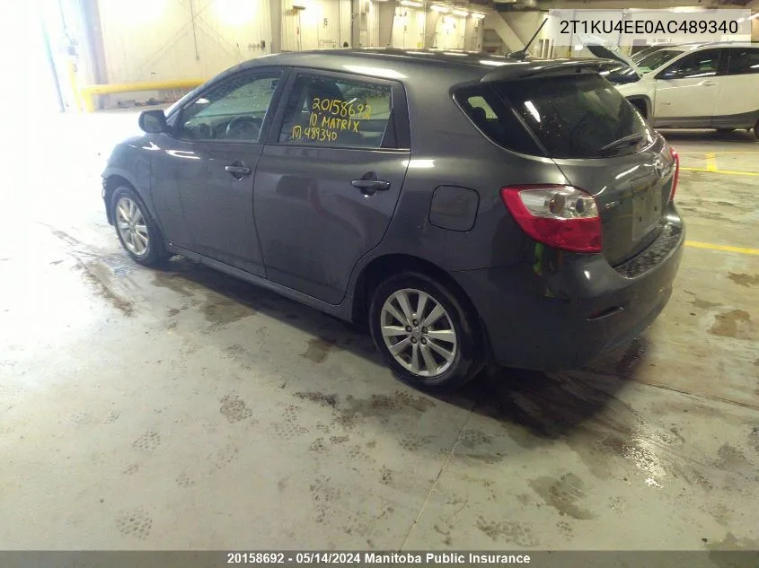 2010 Toyota Matrix VIN: 2T1KU4EE0AC489340 Lot: 20158692