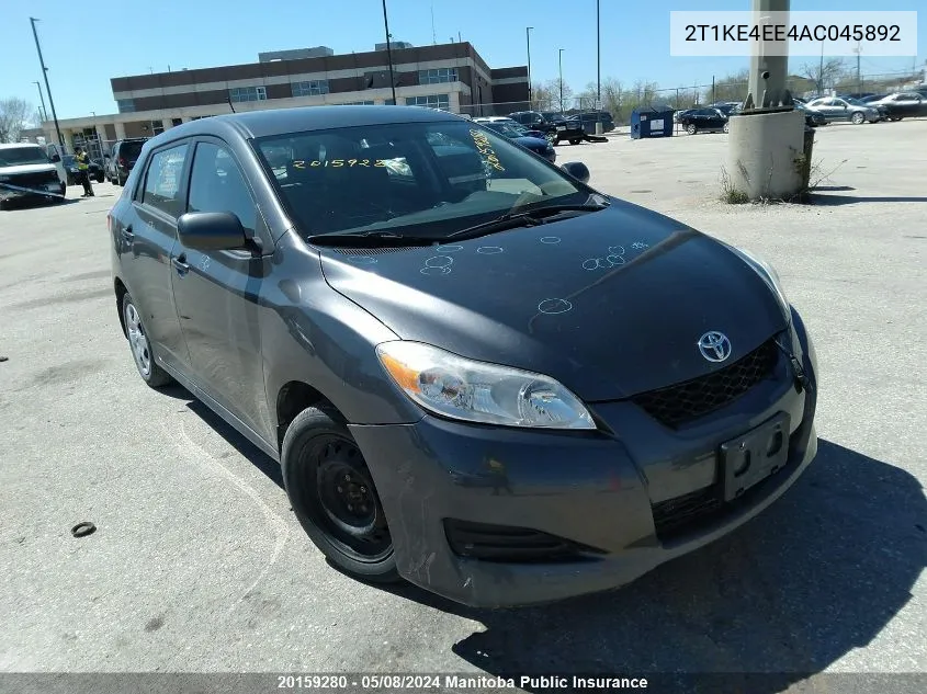 2T1KE4EE4AC045892 2010 Toyota Matrix Xr