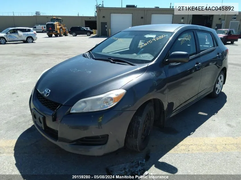 2010 Toyota Matrix Xr VIN: 2T1KE4EE4AC045892 Lot: 20159280