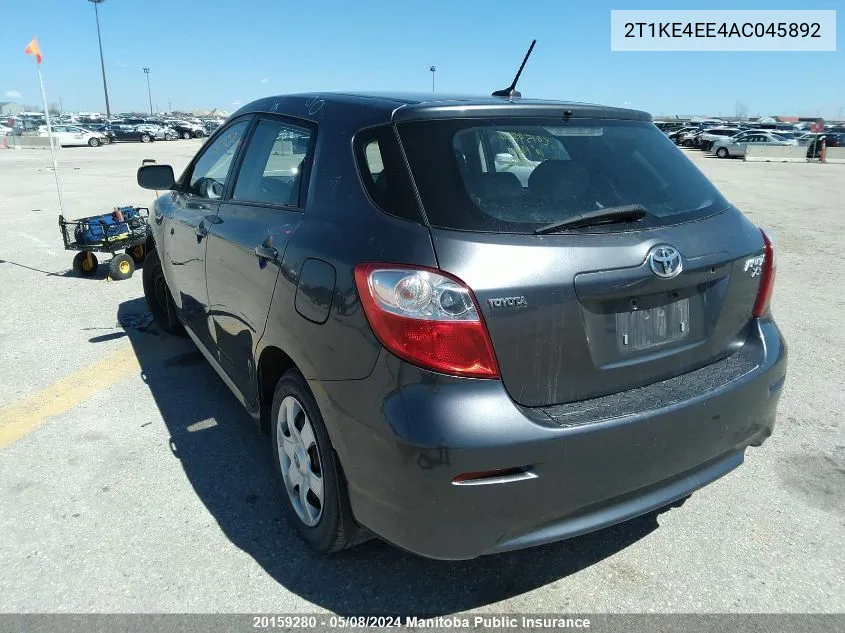 2T1KE4EE4AC045892 2010 Toyota Matrix Xr