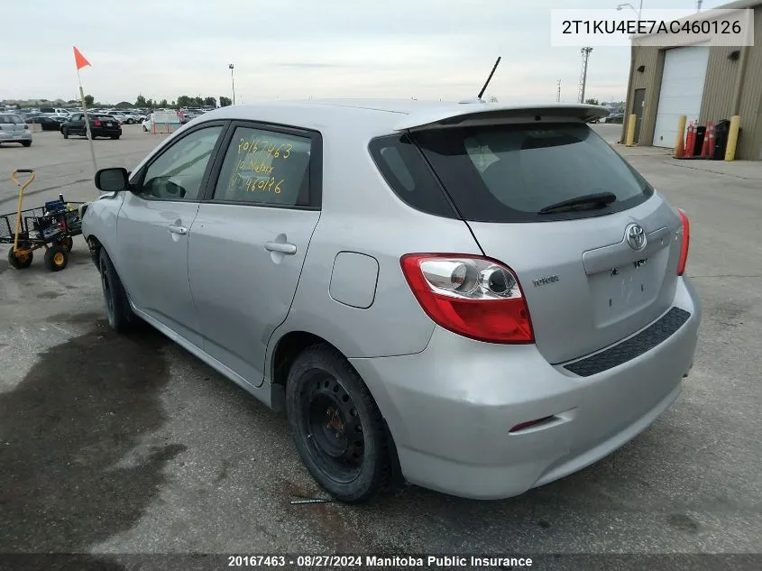 2010 Toyota Matrix VIN: 2T1KU4EE7AC460126 Lot: 20167463