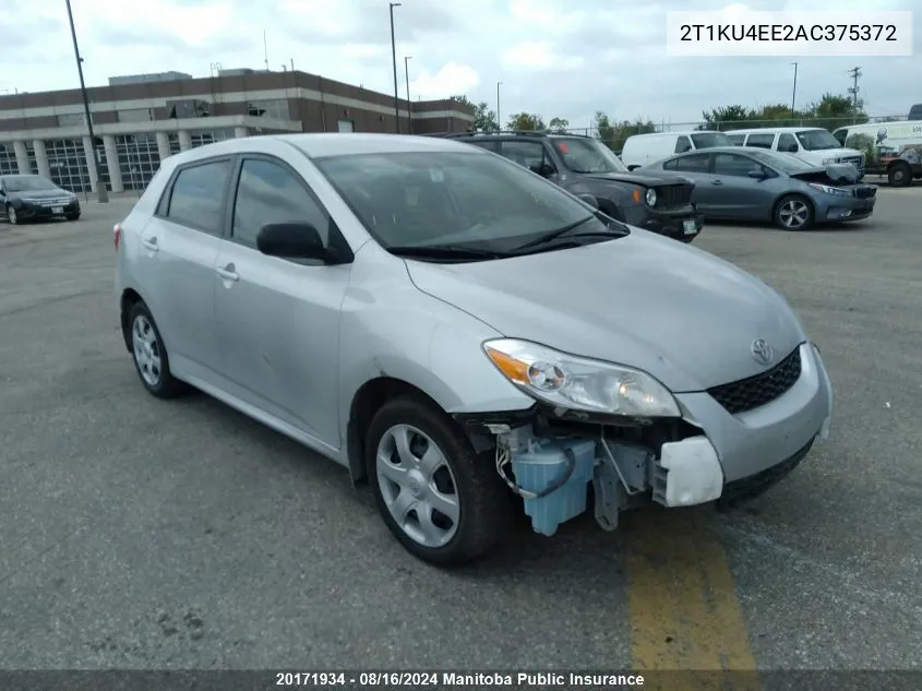 2010 Toyota Matrix VIN: 2T1KU4EE2AC375372 Lot: 20171934