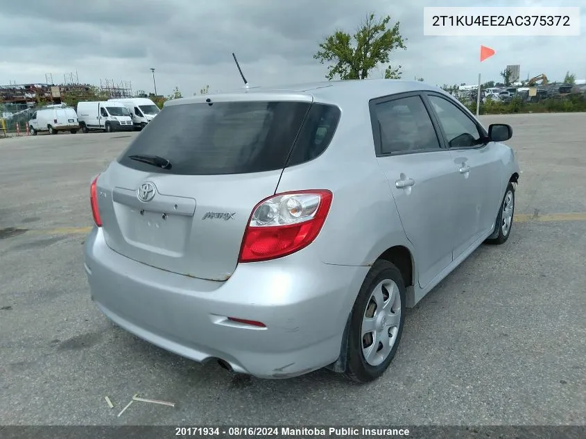 2010 Toyota Matrix VIN: 2T1KU4EE2AC375372 Lot: 20171934