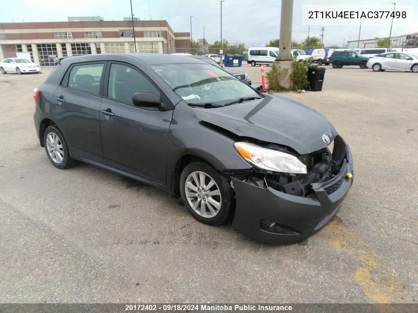 2010 Toyota Matrix VIN: 2T1KU4EE1AC377498 Lot: 20172402