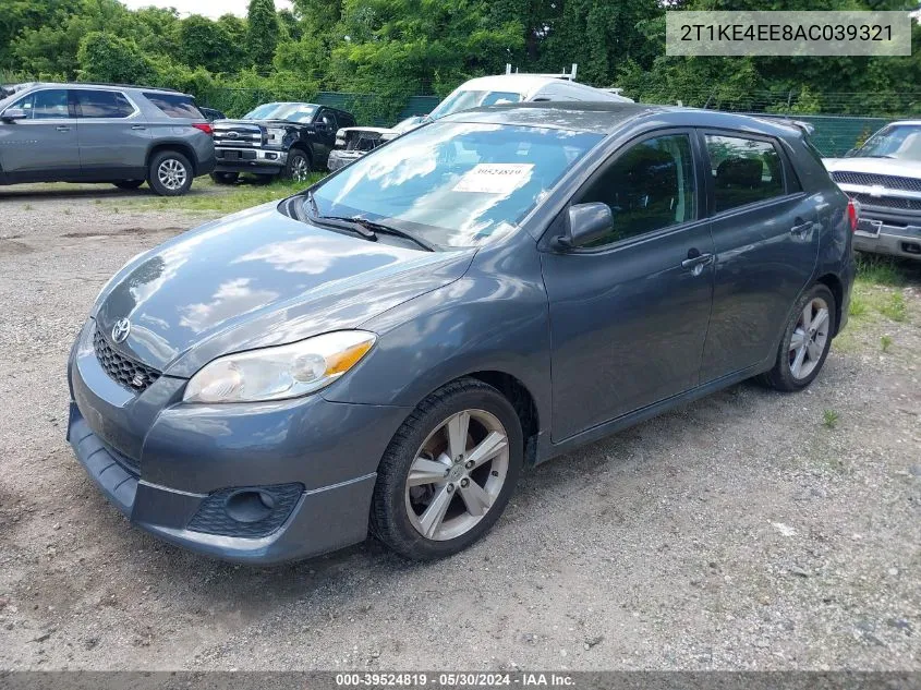 2010 Toyota Matrix S VIN: 2T1KE4EE8AC039321 Lot: 39524819