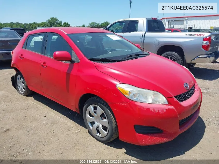 2010 Toyota Matrix VIN: 2T1KU4EE0AC326574 Lot: 39632835