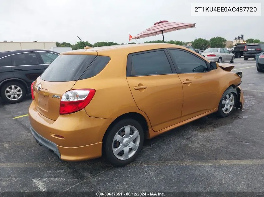 2010 Toyota Matrix VIN: 2T1KU4EE0AC487720 Lot: 39637351