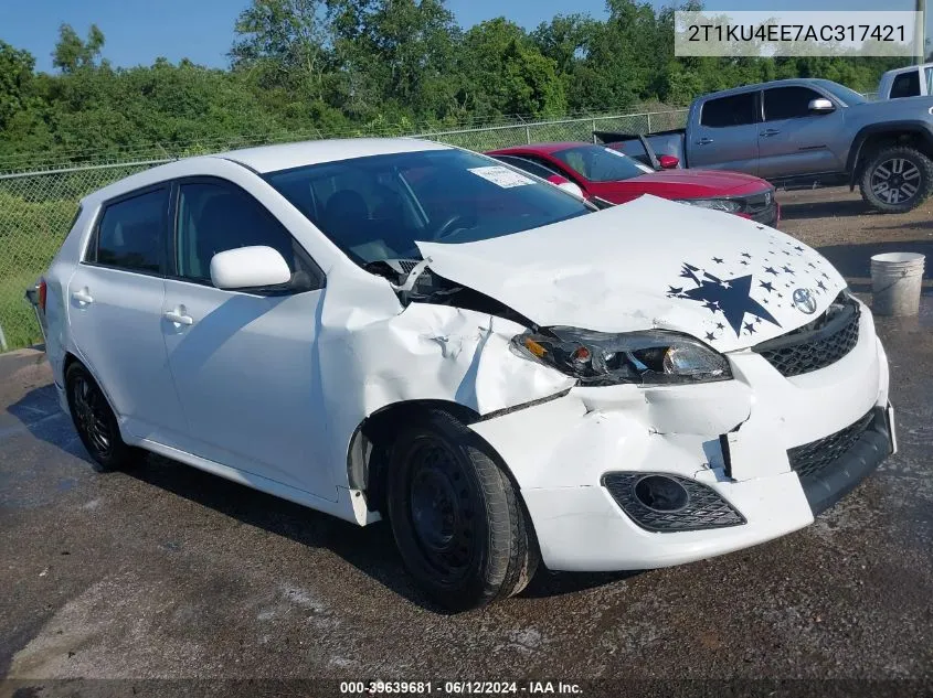 2010 Toyota Matrix VIN: 2T1KU4EE7AC317421 Lot: 39639681