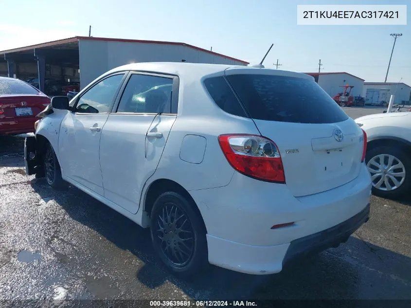 2010 Toyota Matrix VIN: 2T1KU4EE7AC317421 Lot: 39639681