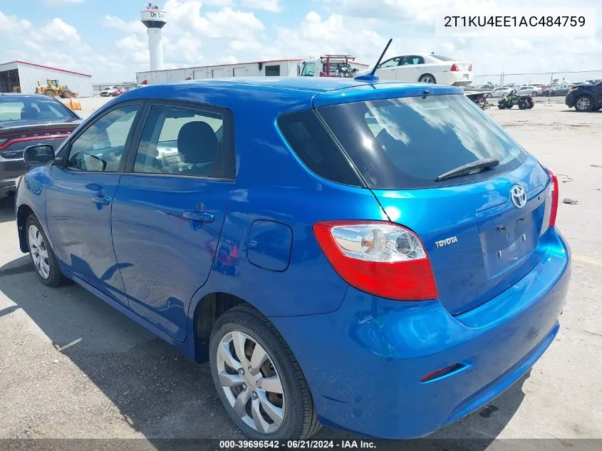 2010 Toyota Matrix VIN: 2T1KU4EE1AC484759 Lot: 39696542