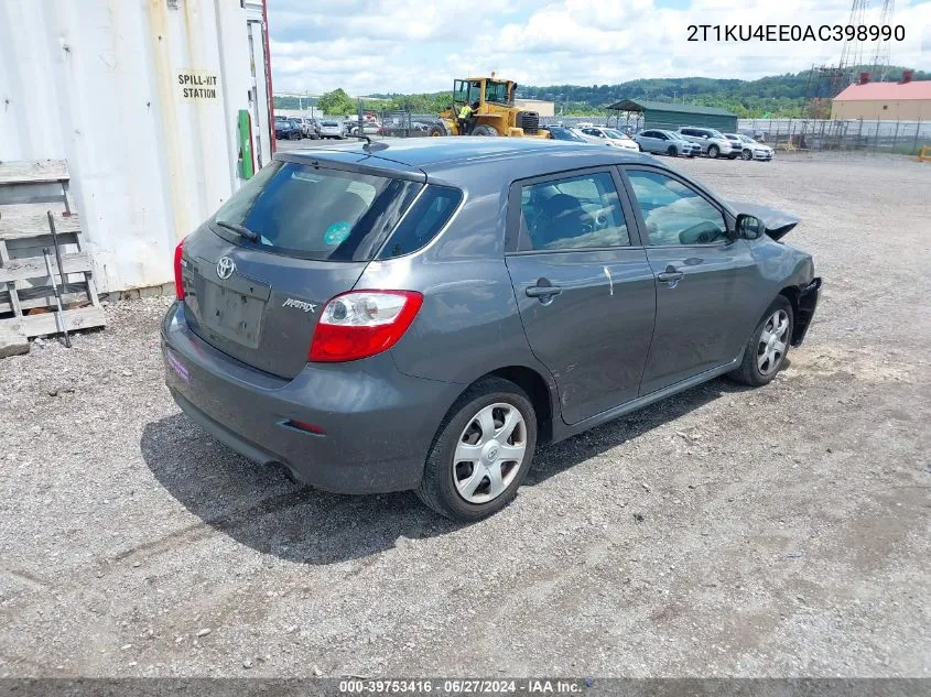 2010 Toyota Matrix VIN: 2T1KU4EE0AC398990 Lot: 39753416