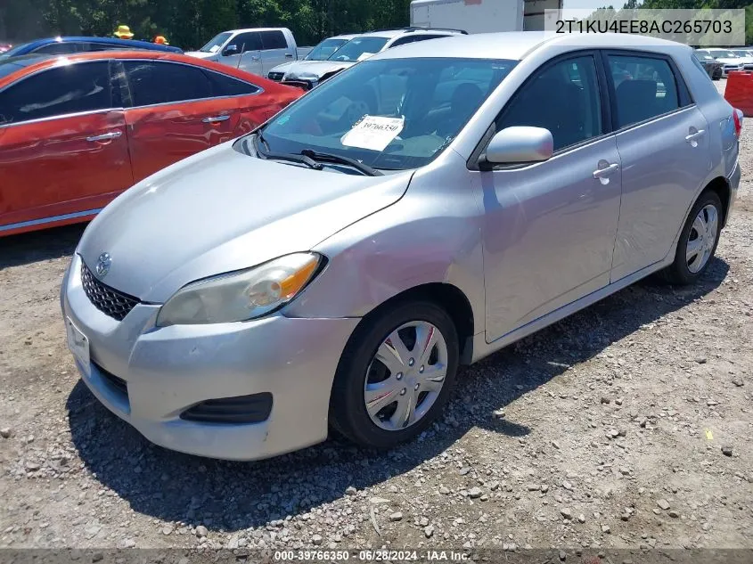 2010 Toyota Matrix VIN: 2T1KU4EE8AC265703 Lot: 39766350