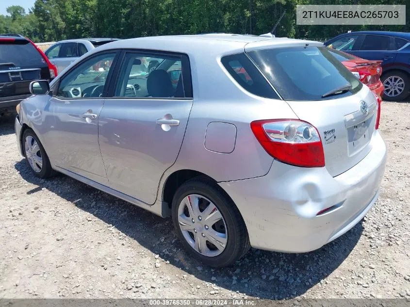 2010 Toyota Matrix VIN: 2T1KU4EE8AC265703 Lot: 39766350