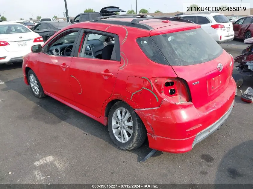 2010 Toyota Matrix VIN: 2T1KU4EE8AC465819 Lot: 39815227