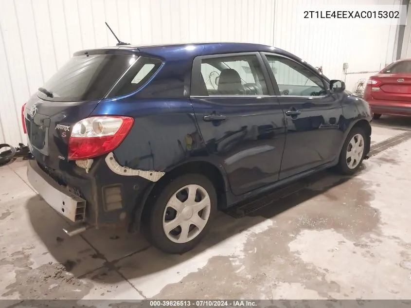 2T1LE4EEXAC015302 2010 Toyota Matrix S