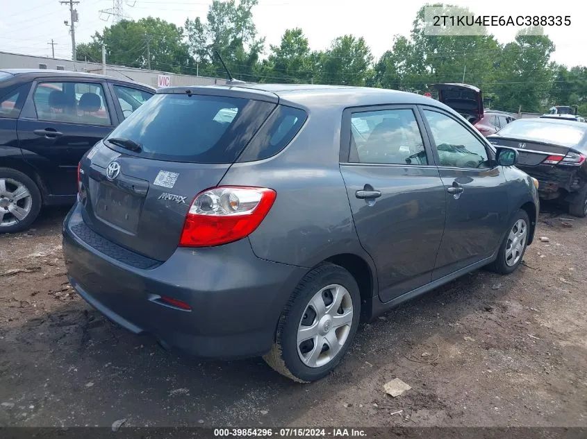 2010 Toyota Matrix VIN: 2T1KU4EE6AC388335 Lot: 39854296