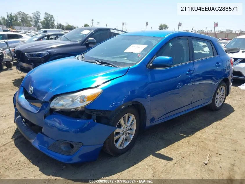 2010 Toyota Matrix VIN: 2T1KU4EE0AC288571 Lot: 39890672