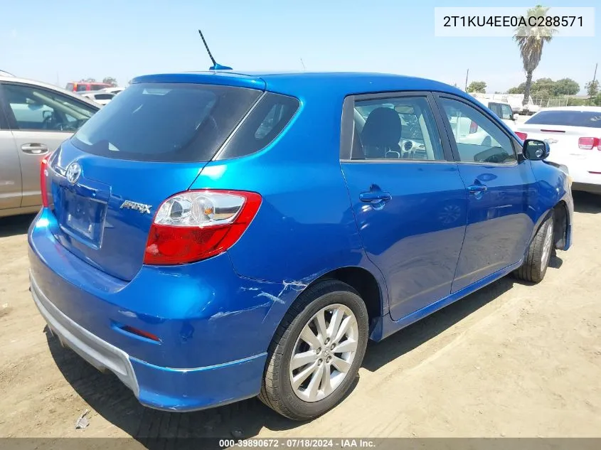 2010 Toyota Matrix VIN: 2T1KU4EE0AC288571 Lot: 39890672