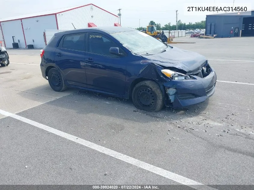 2010 Toyota Matrix VIN: 2T1KU4EE6AC314560 Lot: 39924020