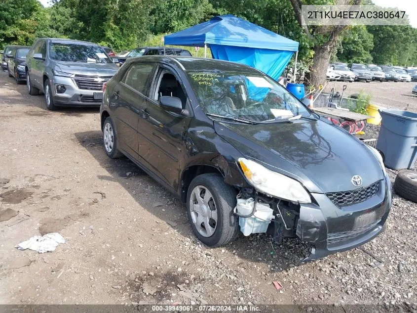 2010 Toyota Matrix VIN: 2T1KU4EE7AC380647 Lot: 39949061