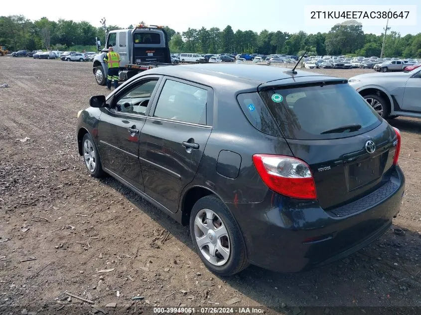 2010 Toyota Matrix VIN: 2T1KU4EE7AC380647 Lot: 39949061