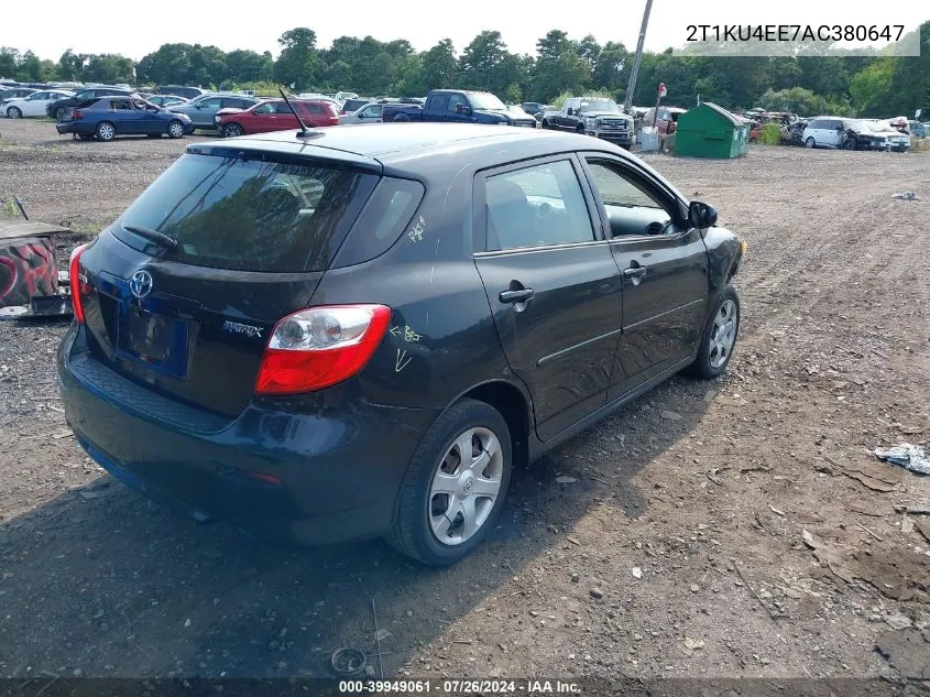 2010 Toyota Matrix VIN: 2T1KU4EE7AC380647 Lot: 39949061