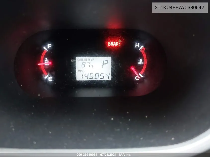 2T1KU4EE7AC380647 2010 Toyota Matrix