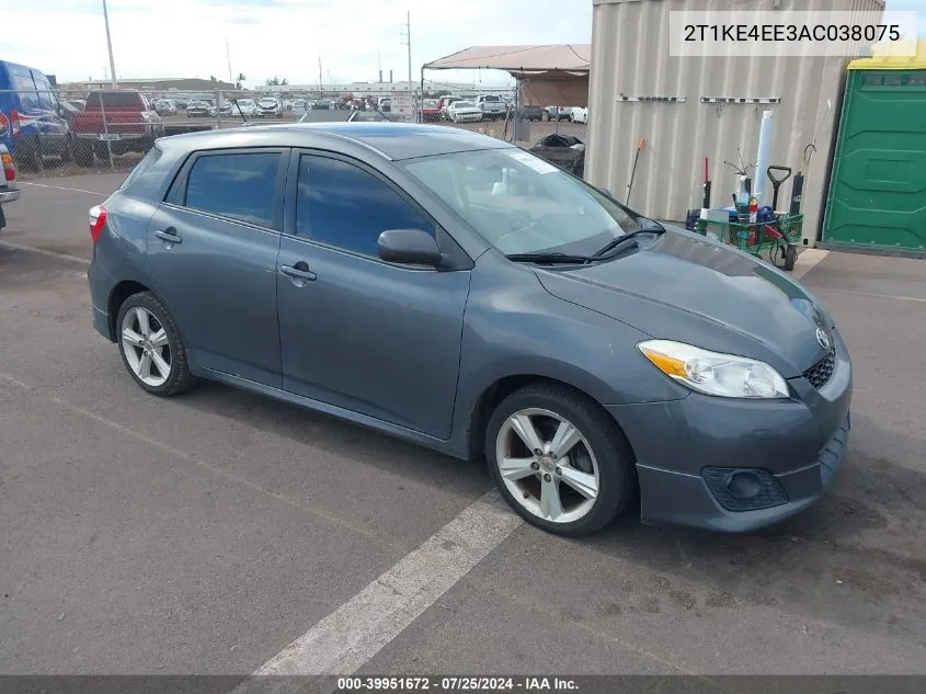 2010 Toyota Matrix S VIN: 2T1KE4EE3AC038075 Lot: 39951672