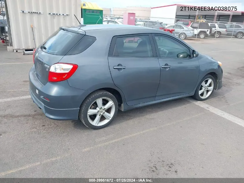 2010 Toyota Matrix S VIN: 2T1KE4EE3AC038075 Lot: 39951672