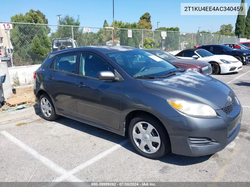 2010 Toyota Matrix VIN: 2T1KU4EE4AC340459 Lot: 39999092