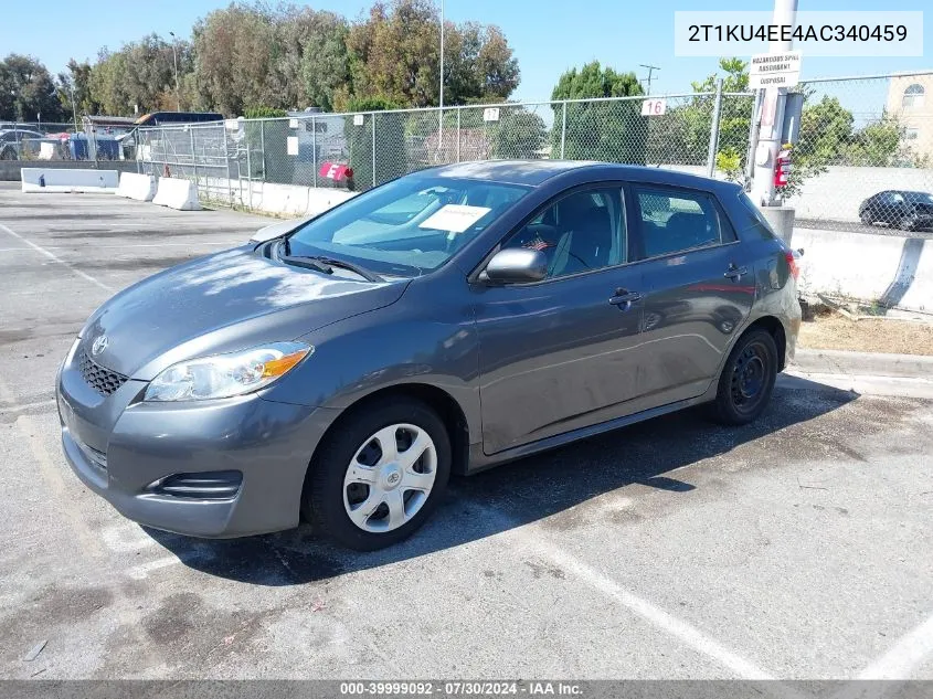 2010 Toyota Matrix VIN: 2T1KU4EE4AC340459 Lot: 39999092