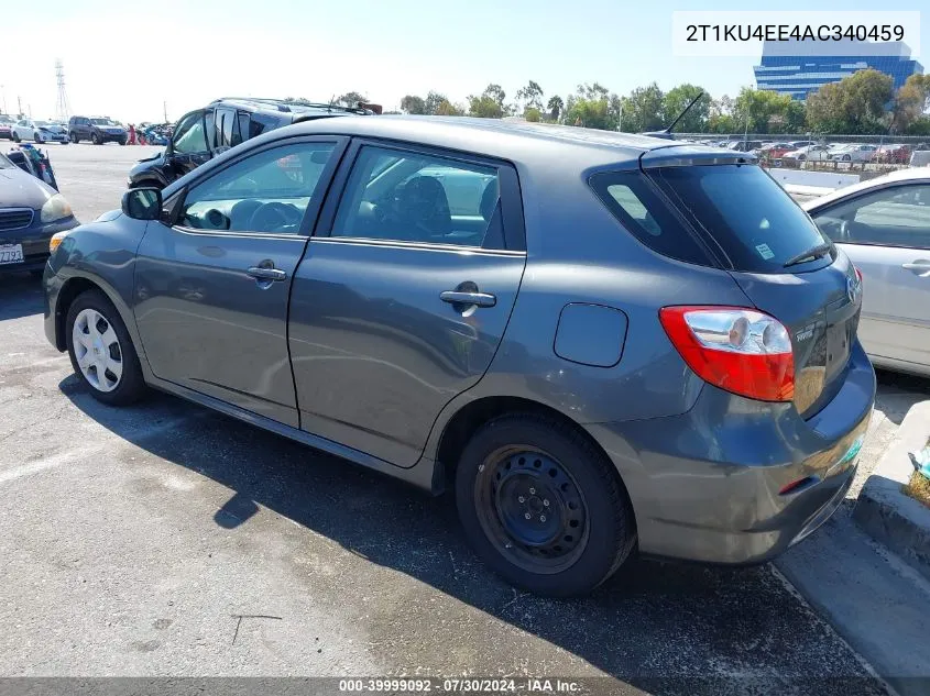 2010 Toyota Matrix VIN: 2T1KU4EE4AC340459 Lot: 39999092