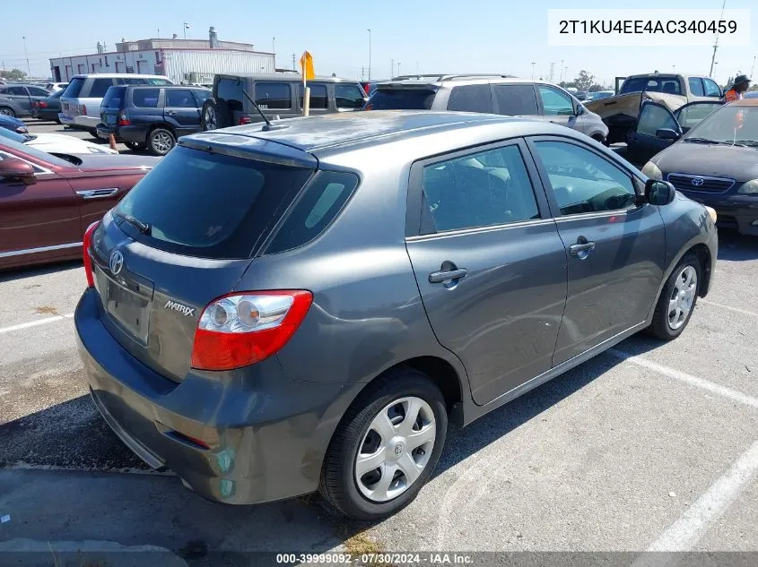 2010 Toyota Matrix VIN: 2T1KU4EE4AC340459 Lot: 39999092