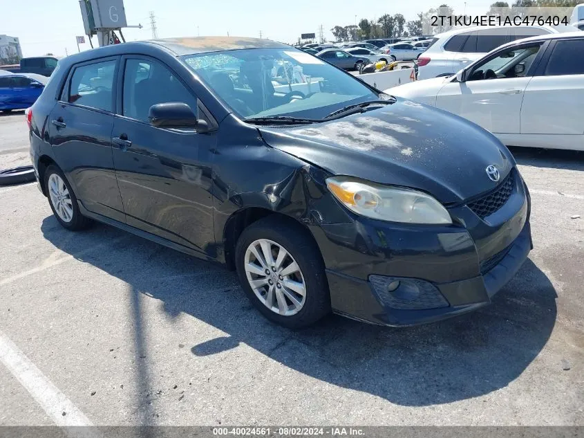 2010 Toyota Matrix VIN: 2T1KU4EE1AC476404 Lot: 40024561