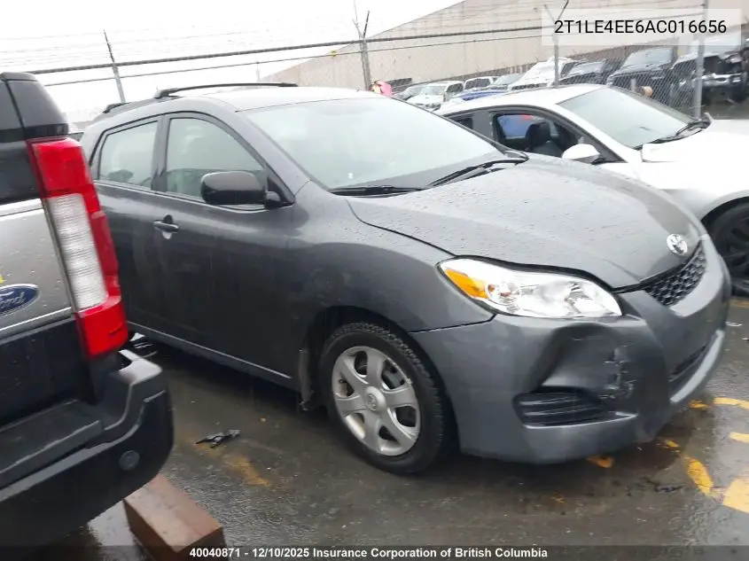 2T1LE4EE6AC016656 2010 Toyota Corolla Matrix S