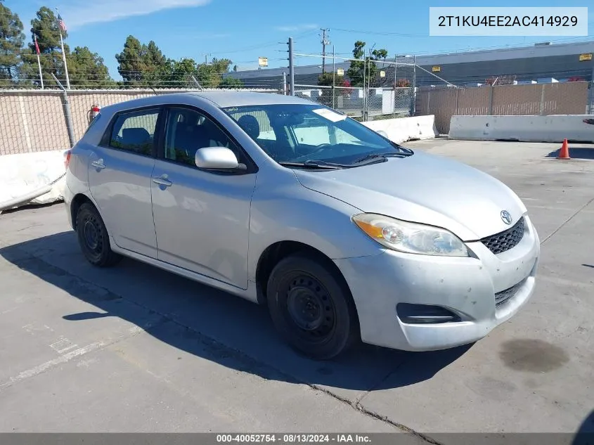 2010 Toyota Matrix VIN: 2T1KU4EE2AC414929 Lot: 40052754