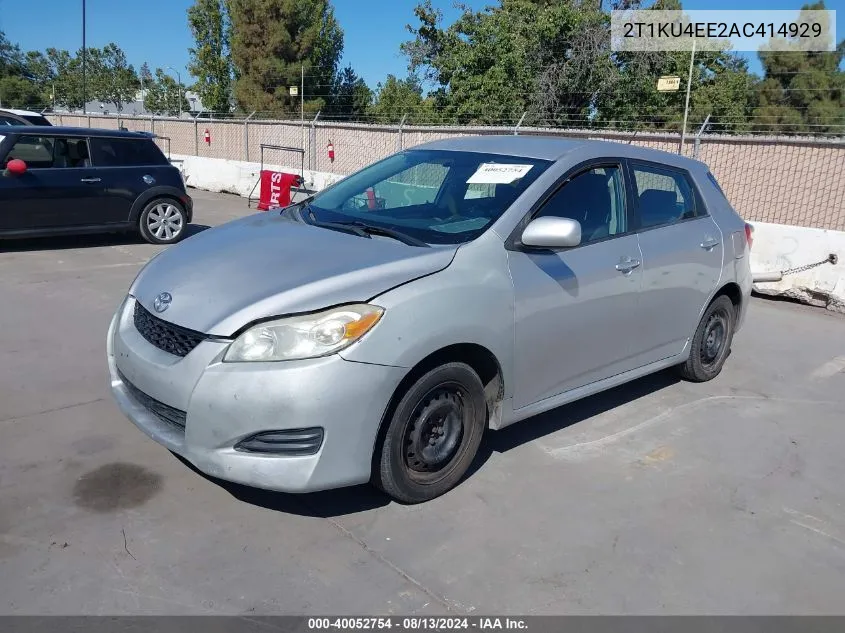 2010 Toyota Matrix VIN: 2T1KU4EE2AC414929 Lot: 40052754