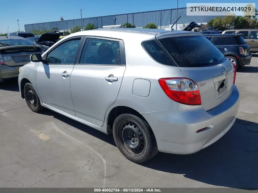 2010 Toyota Matrix VIN: 2T1KU4EE2AC414929 Lot: 40052754