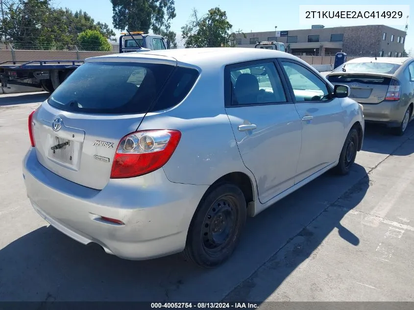 2010 Toyota Matrix VIN: 2T1KU4EE2AC414929 Lot: 40052754