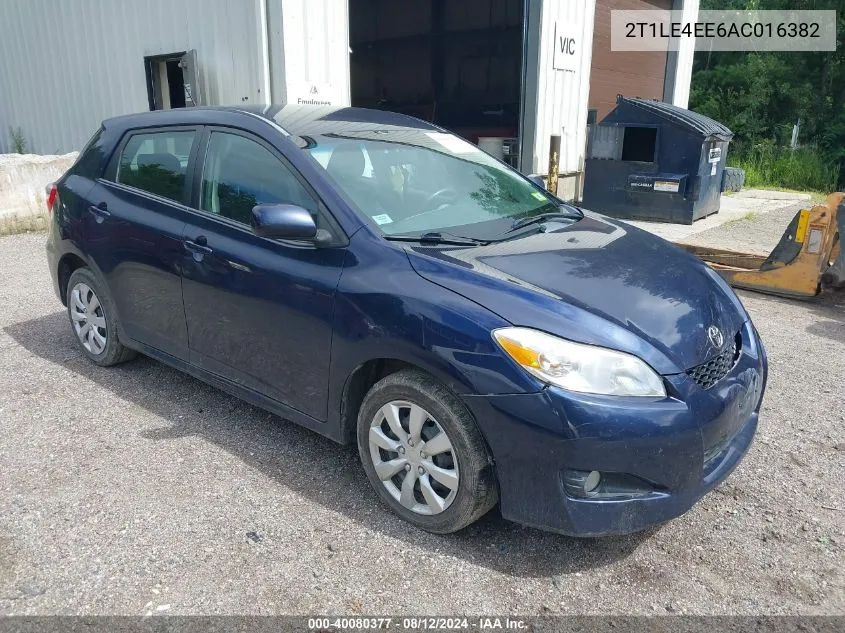 2010 Toyota Matrix S VIN: 2T1LE4EE6AC016382 Lot: 40080377