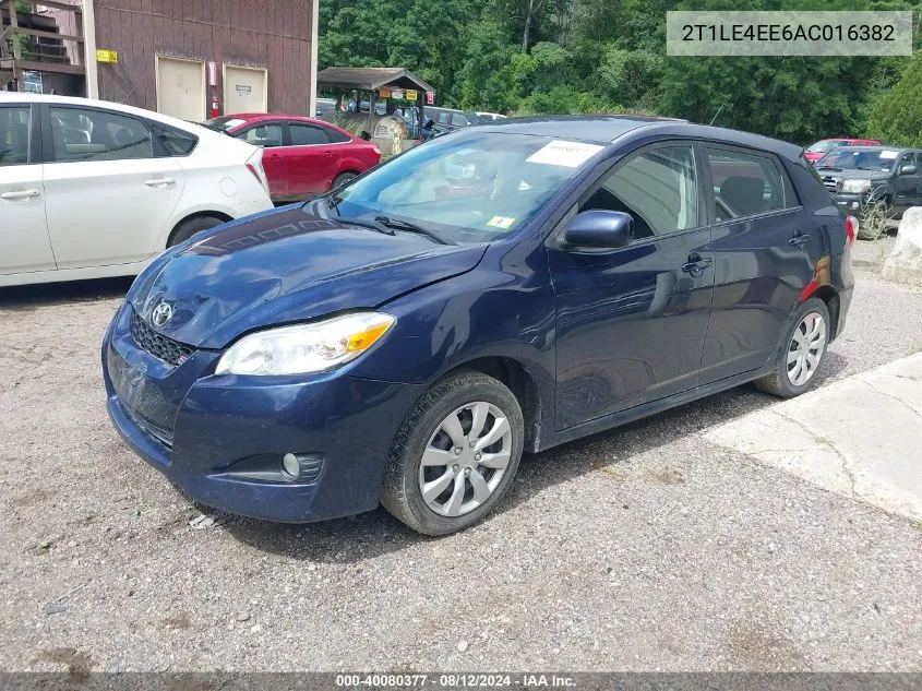 2010 Toyota Matrix S VIN: 2T1LE4EE6AC016382 Lot: 40080377