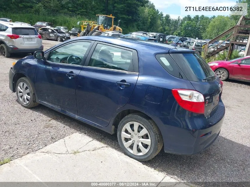 2010 Toyota Matrix S VIN: 2T1LE4EE6AC016382 Lot: 40080377